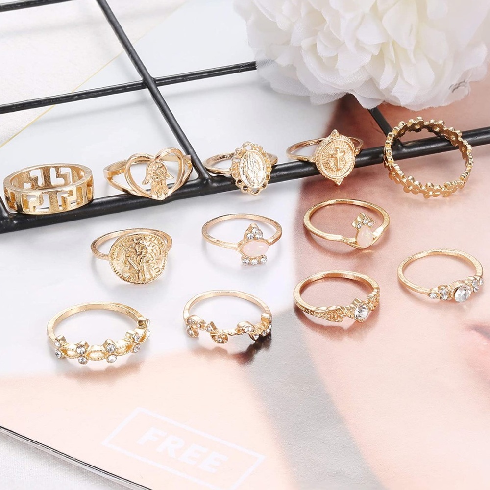 12-Piece Vintage Boho Ring Set